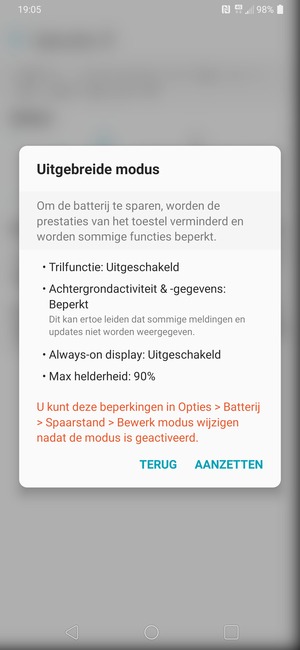Selecteer AANZETTEN