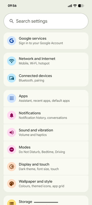 Select Network and Internet
