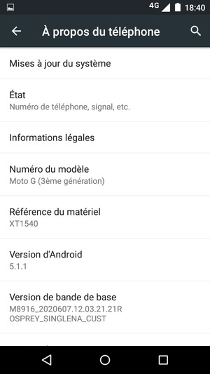 Sélectionnez Mises à jour du système