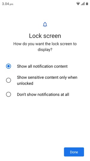 Select your preferred option and select Done