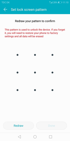 Draw the unlock pattern again