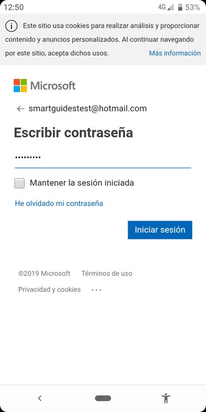 Introduzca su contraseña y seleccione Iniciar sesión