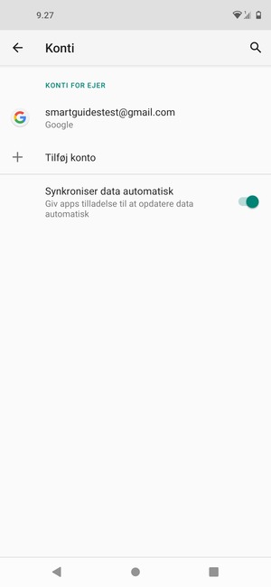 Vælg din Google konto