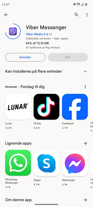 Afvent at installeringen er afsluttet