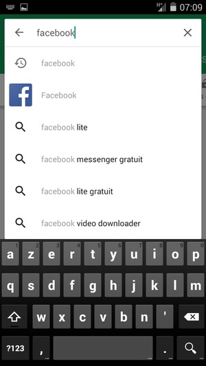 Saisissez le nom de l'appli et sélectionnez Rechercher