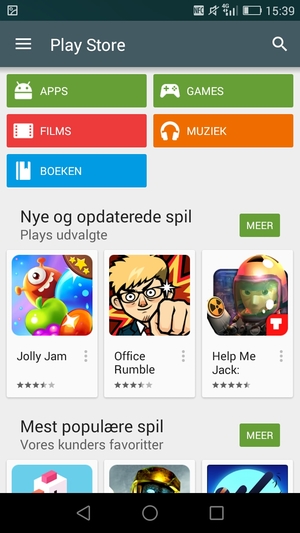 Selecteer de zoekknop
