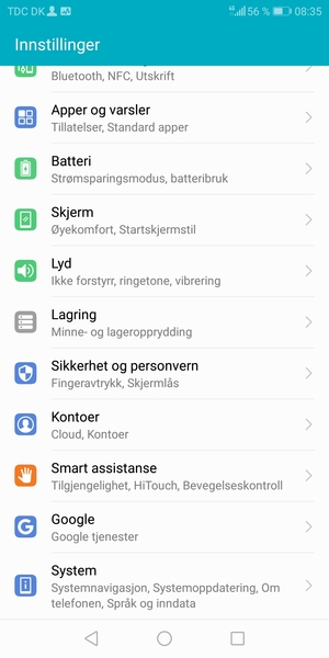 Bla til og velg System