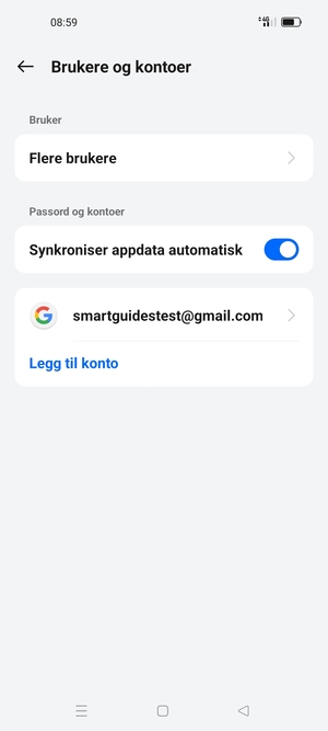 Velg din Google-konto