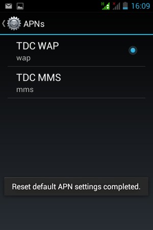 Your phone will reset to default Internet and MMS settings