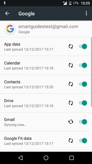 Your information will be synchronised