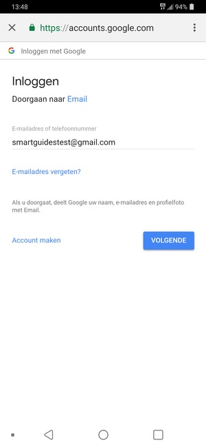 Selecteer VOLGENDE