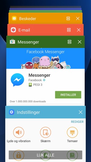 Vælg LUK ALLE