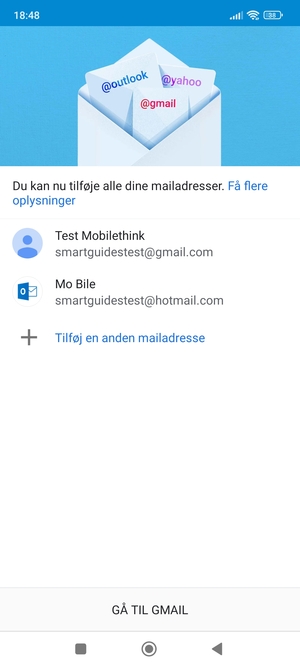 Vælg GÅ TIL GMAIL
