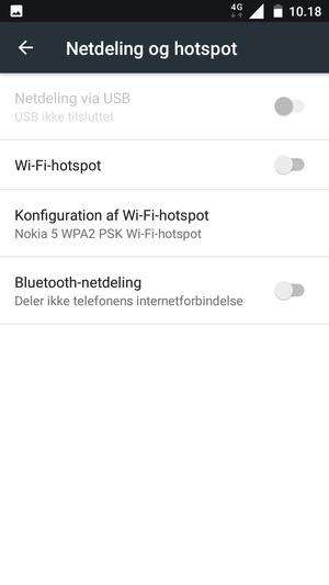 Vælg Konfiguration af Wi-Fi-hotspot