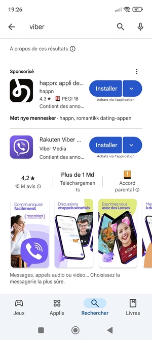 Sélectionnez l'appli