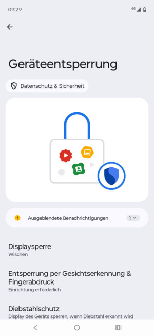 Wählen Sie Displaysperre