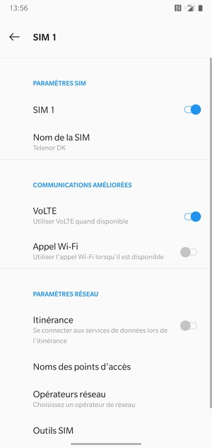 Pour changer de réseau en cas de problèmes de réseau, sélectionnez Opérateurs réseau