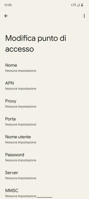 Inserisci informazioni MMS