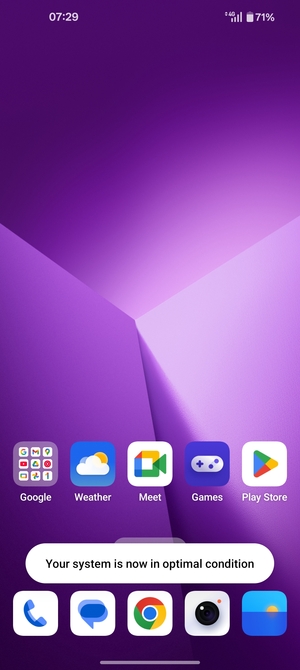 Slide down the top menu