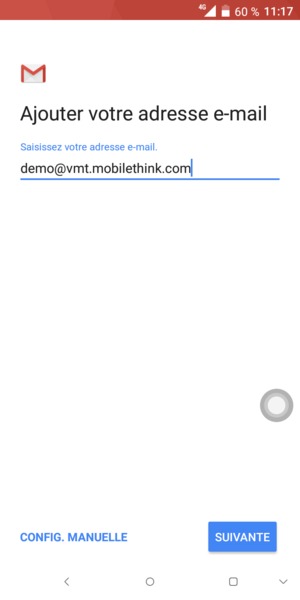 Saisissez votre adresse e-mail et sélectionnez SUIVANTE