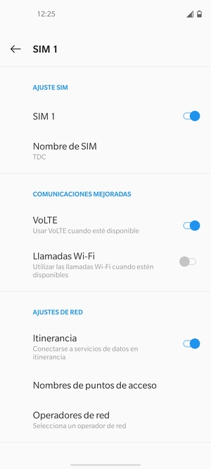 Activar o desactivar Itinerancia