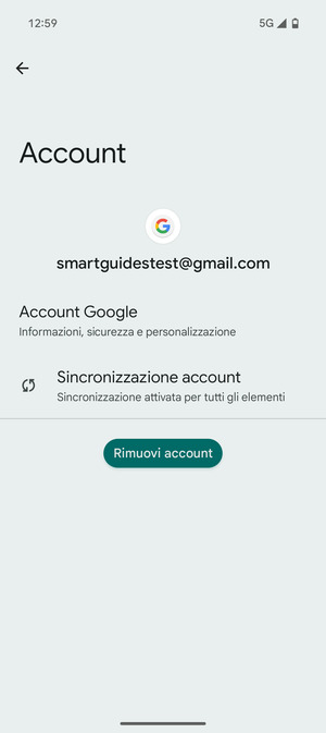 Seleziona Sincronizzazione account