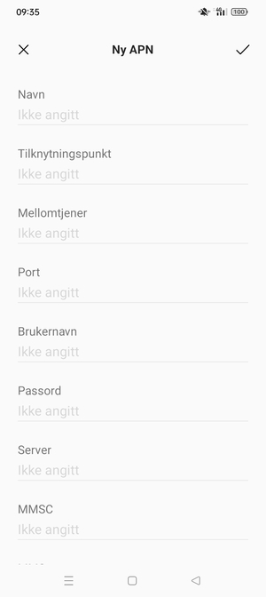 Skriv inn internett-informasjon