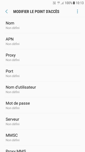 Saisissez les informations Internet