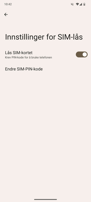Velg Endre SIM-PIN-kode