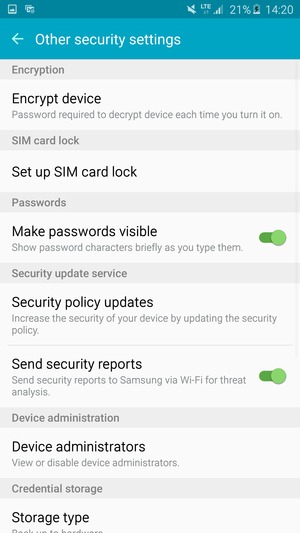 Select Set up SIM card lock