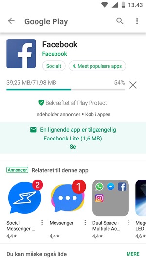 Afvent at installeringen er afsluttet