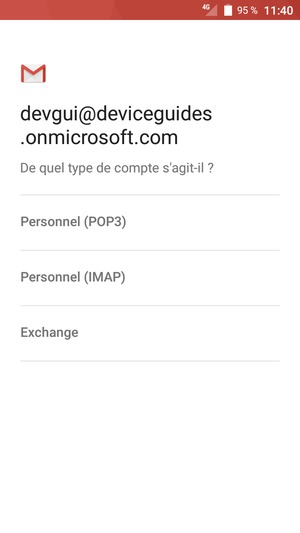Sélecionnez Exchange