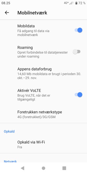 Vælg Foretrukken netværkstype