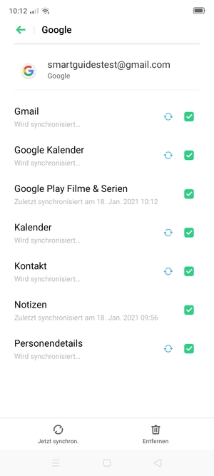 Ihre Daten werden synchronisiert