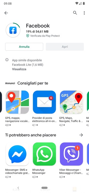 Attendi il completamento del processo di installazione