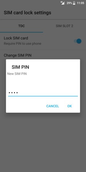 Enter your New SIM PIN and select OK