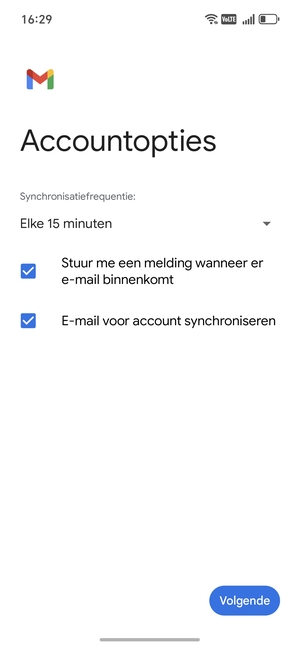 Selecteer Volgende