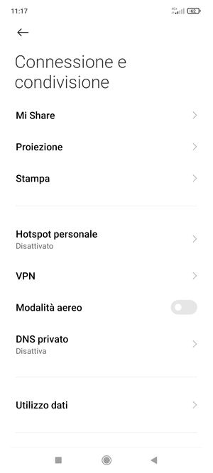 Seleziona Hotspot personale