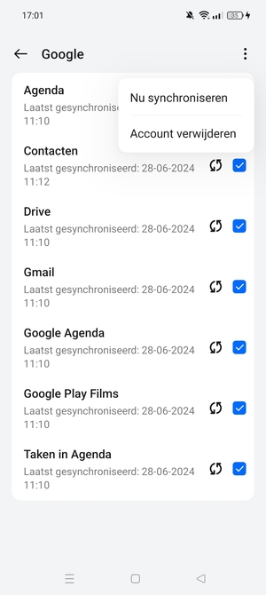 Selecteer Nu synchroniseren
