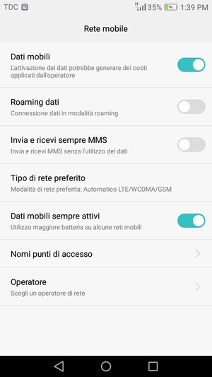 Seleziona Nomi punti di accesso