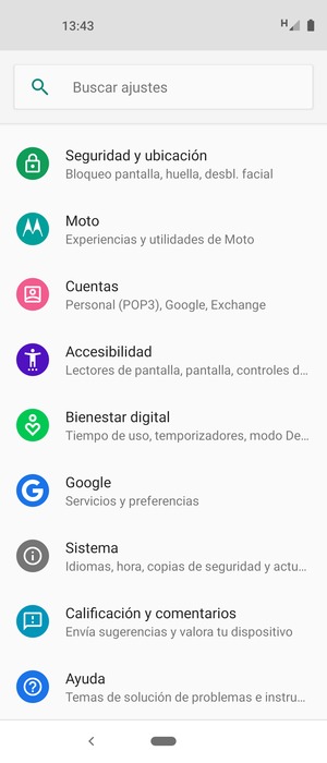 Desplácese y seleccione Cuentas