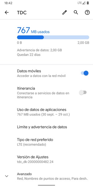Para cambiar la red en caso de problemas de conectividad, seleccione Avanzado