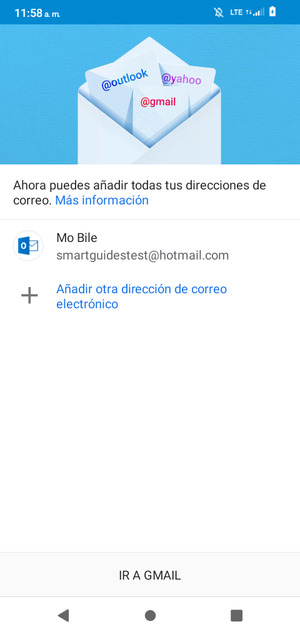 Seleccione IR A GMAIL