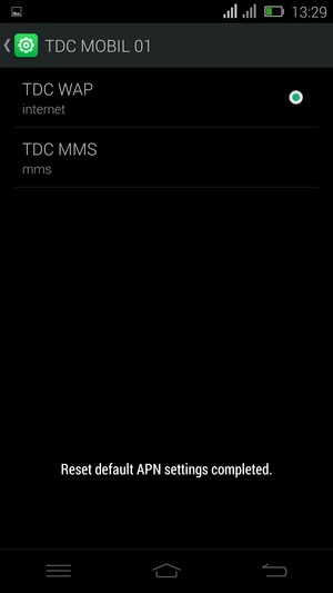 Your phone will reset to default Internet and MMS settings