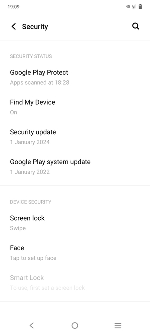 Select Screen lock