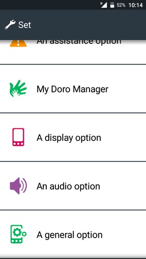 Scroll to and select A general option