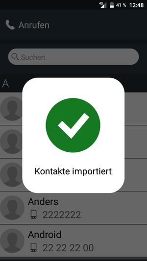 Ihre Kontakte werden in Ihrem Handy gespeichert