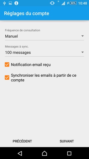 Sélectionnez SUIVANT