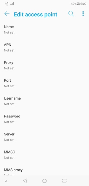 Enter Internet information