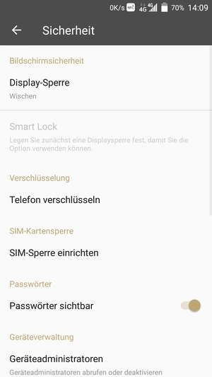 Wählen Sie SIM-Sperre einrichten